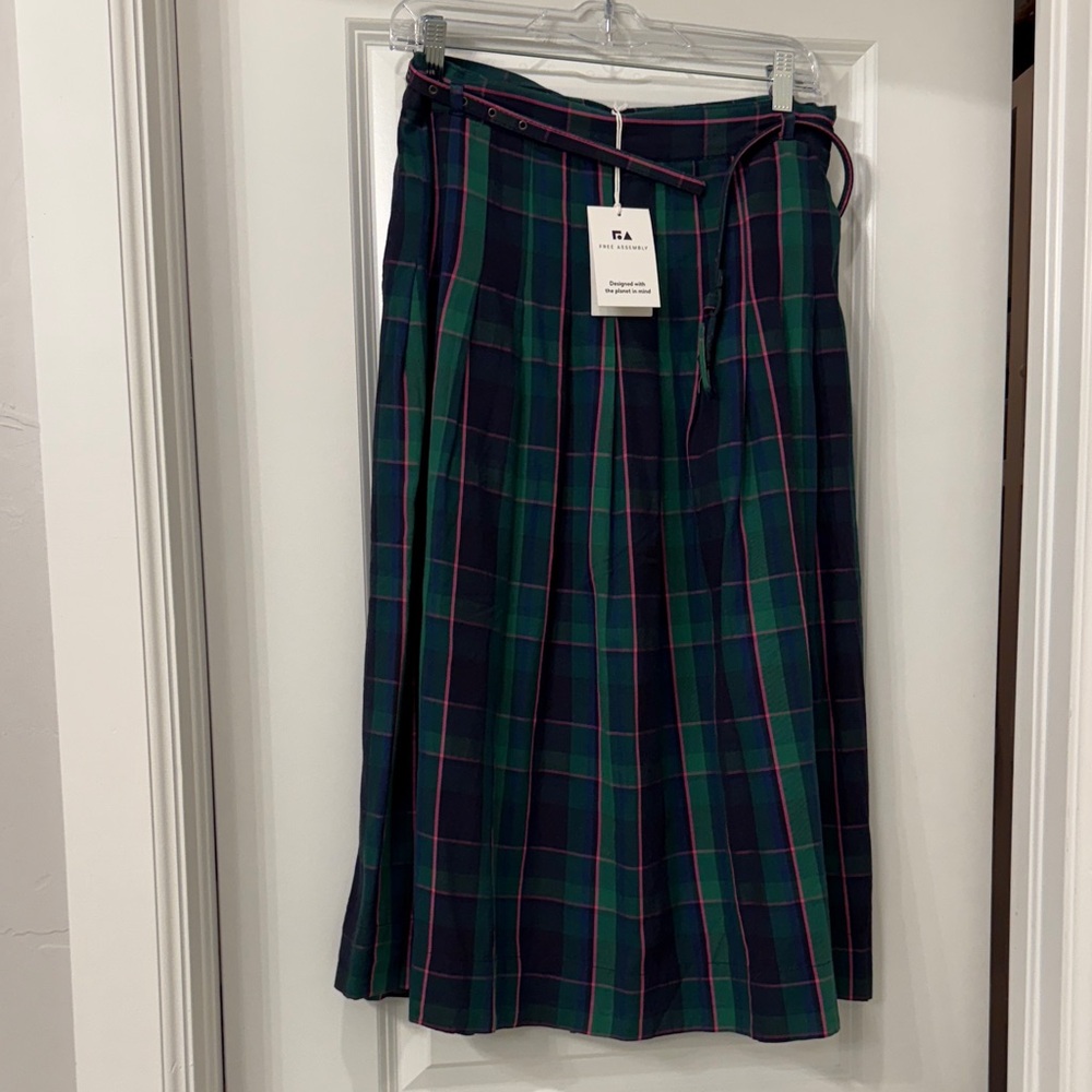 Plaid Green and Blue Skirt